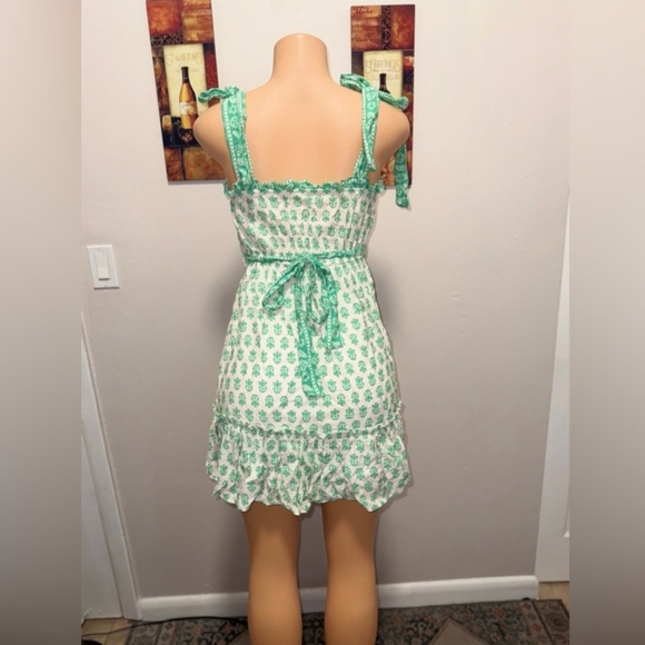 Green And White Floral Dress Size S - Picture 5 of 7